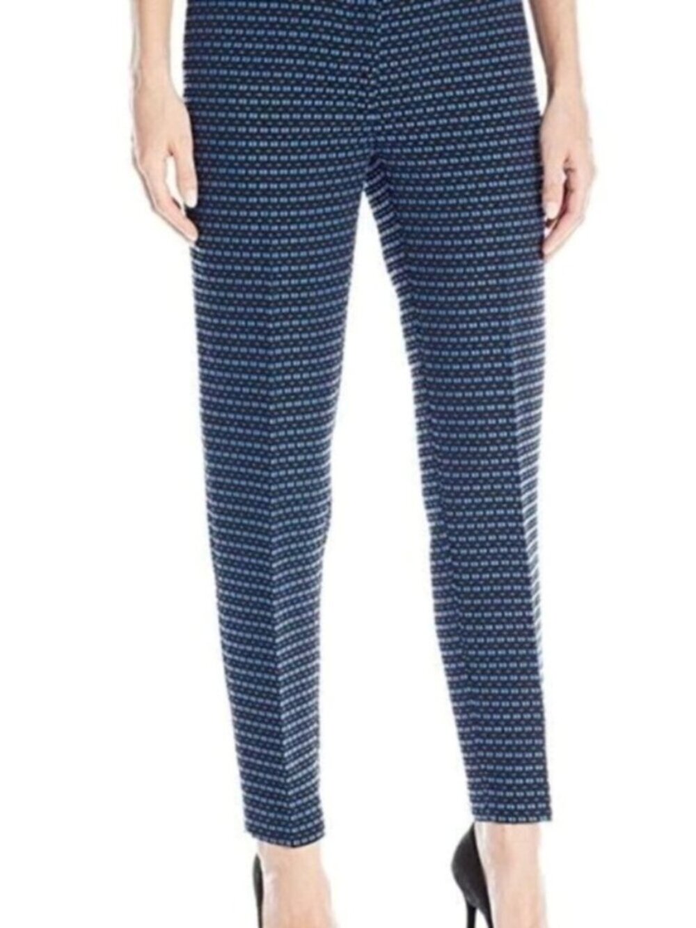 ANNE KLEIN Cigarette Pants Black Blue Size 4 - Picture 1 of 9